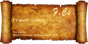 Franek Csaba névjegykártya